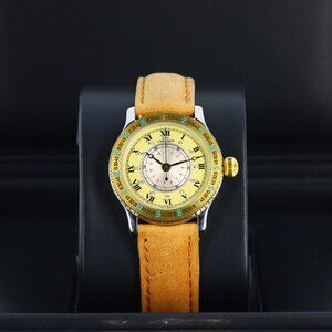 Longines Hour Angle by Charles A. Lindbergh, Champagne/Silver Dial - Yellow Gold